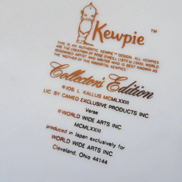 Vintage '70s Kewpie Collector's Edition Collectible Porcelain Decorative Plate - Picture 3 of 5